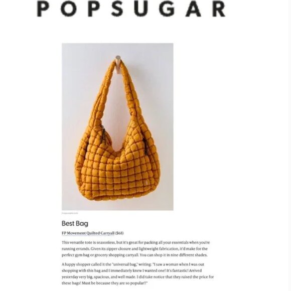 Free People Quilted Carryall Golden Sunrise - Picture 2 of 12